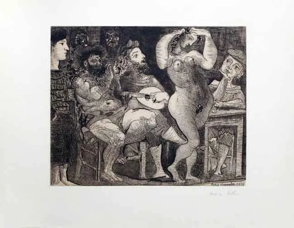 Engraving Picasso - Au Cabaret