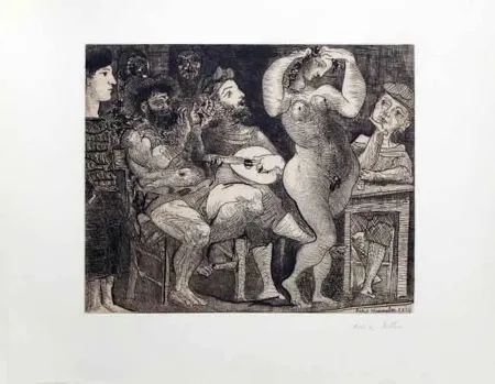 Engraving Picasso - Au Cabaret