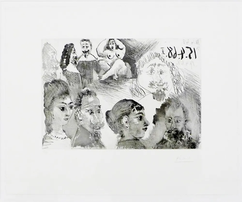 Engraving Picasso - Autour d'El Greco et de Rembrandt: Portraits