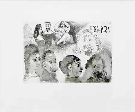 Engraving Picasso - Autour d'El Greco et de Rembrandt: Portraits