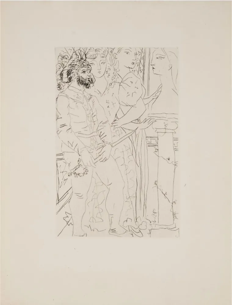 Drypoint Picasso - Aux trois acteurs (Suite Vollard 77)
