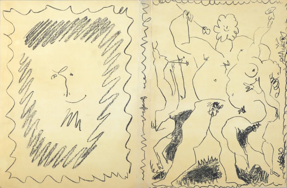 Lithograph Picasso - Bacchanale & Satyre, 1956