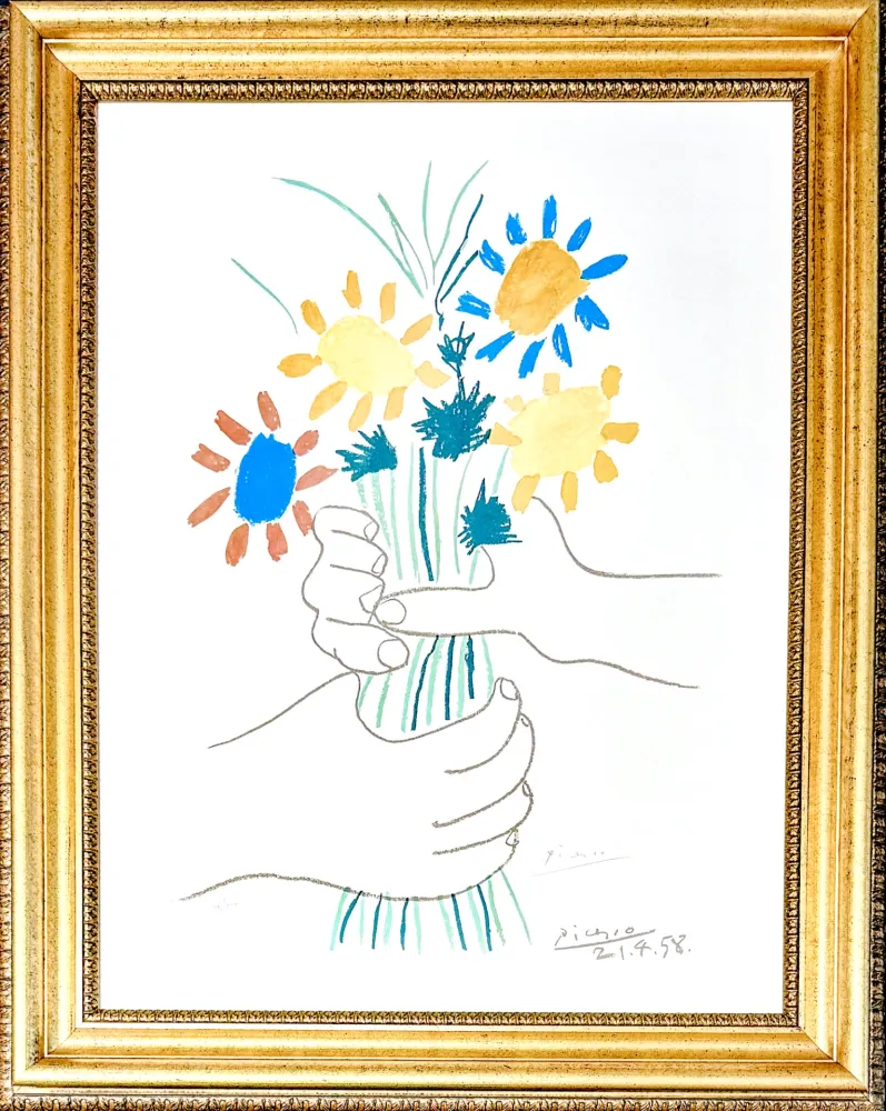 Lithograph Picasso - Bouquet de Fleurs