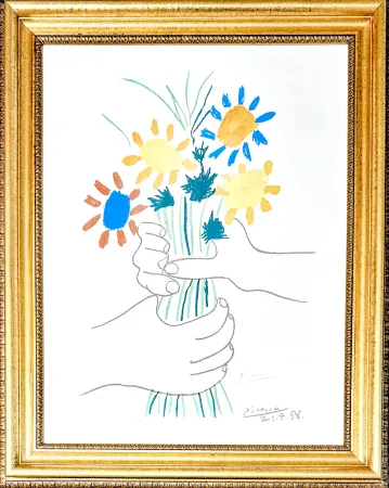 Lithograph Picasso - Bouquet de Fleurs