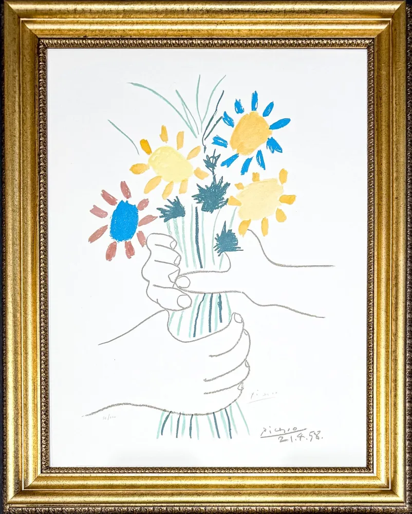 Lithograph Picasso - Bouquet de Fleurs