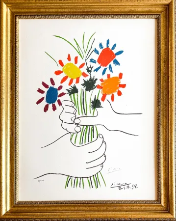 Lithograph Picasso - Bouquet de Fleurs