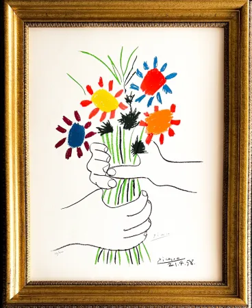 Lithograph Picasso - Bouquet de Fleurs
