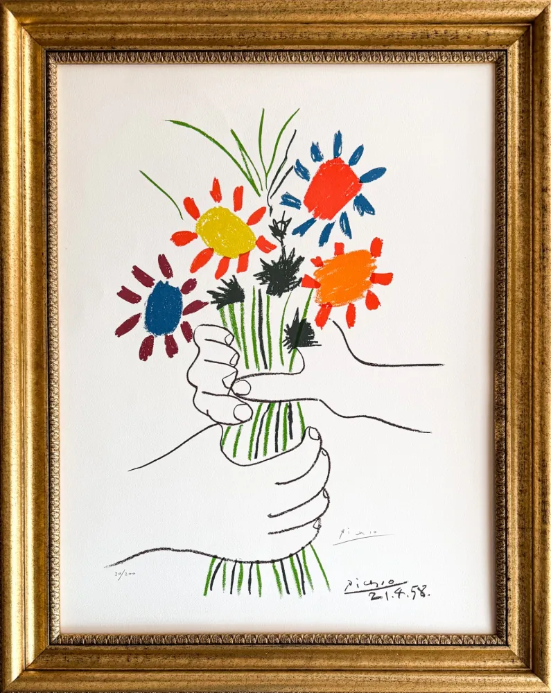 Lithograph Picasso - Bouquet de Fleurs