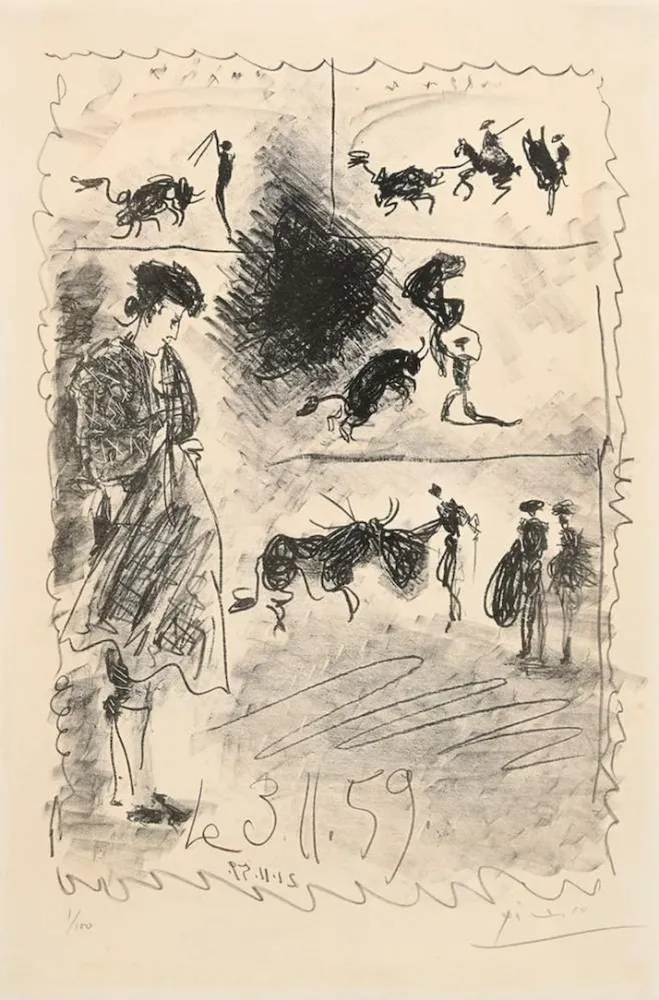 Lithograph Picasso - Bullfighting scene