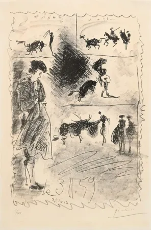 Lithograph Picasso - Bullfighting scene