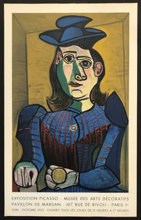 Lithograph Picasso - Buste de Femme au Chapeau Bleu – Musee des Arts Decoratifs