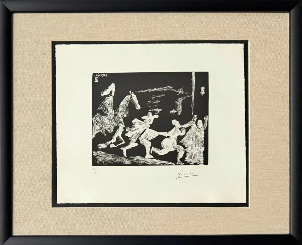 Etching And Aquatint Picasso - Cape and Sword: Pusuit II, from 347 Suite