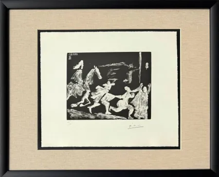 Etching And Aquatint Picasso - Cape and Sword: Pusuit II, from 347 Suite