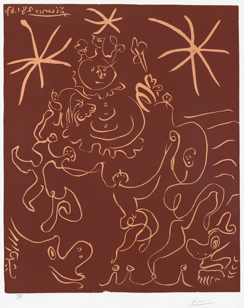 Linocut Picasso - Carnaval (Carnival), 1967