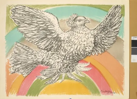 Lithograph Picasso - Colombe à l'arc-en-ciel