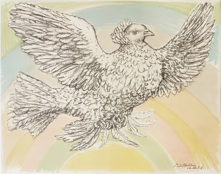 Lithograph Picasso - Colombe à l'Arc en Ciel