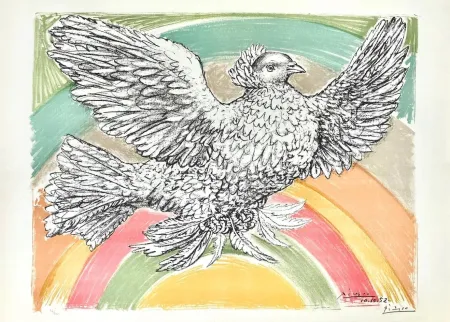 Lithograph Picasso - Colombe volant
