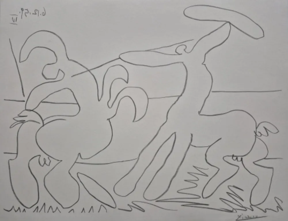 Lithograph Picasso - Combat de centaures IV