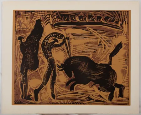 Linocut Picasso - Corrida, les banderilles