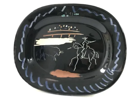 Ceramic Picasso - Corrida sur fond noir 