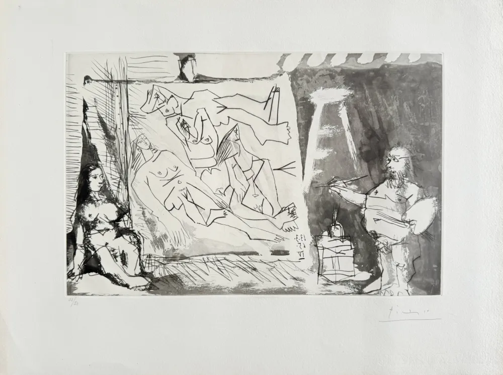 Etching And Aquatint Picasso - Dans l'Atelier