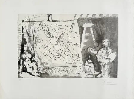 Etching And Aquatint Picasso - Dans l'Atelier