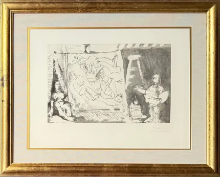 Etching And Aquatint Picasso - Dans l'Atelier