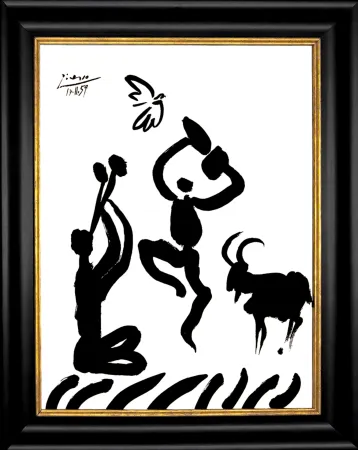 Lithograph Picasso - Danseur et musicien