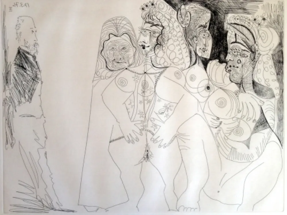 Etching Picasso - DEGAS VIEWING THREE NUDES