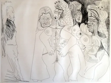 Etching Picasso - DEGAS VIEWING THREE NUDES