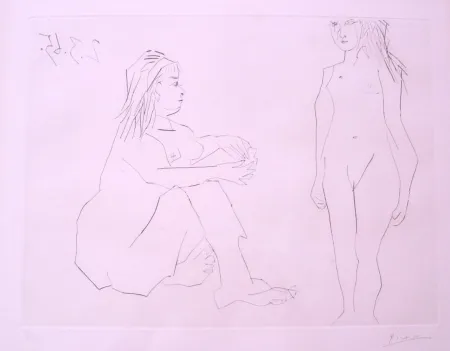 Engraving Picasso - Deux Femmes