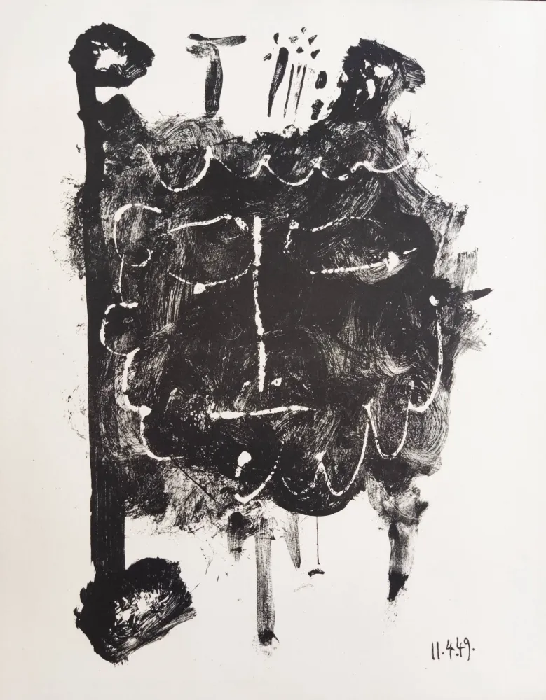Lithograph Picasso - Élégie d'Ihpetonga, Masks of Ashes, Planche I