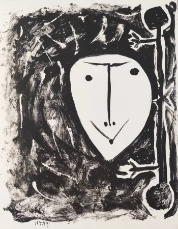 Lithograph Picasso - Élégie d'Ihpetonga, Masks of Ashes, Planche II