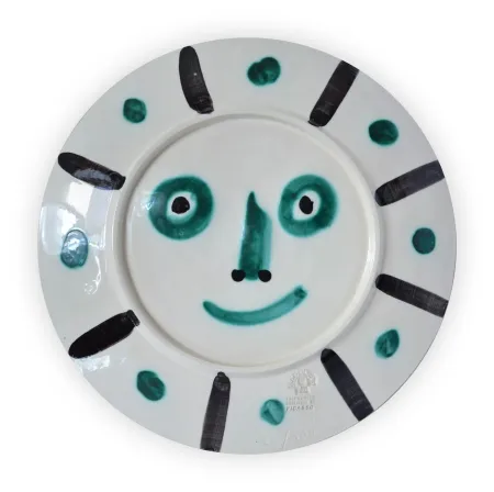 Ceramic Picasso - Face with palm-leaves #366