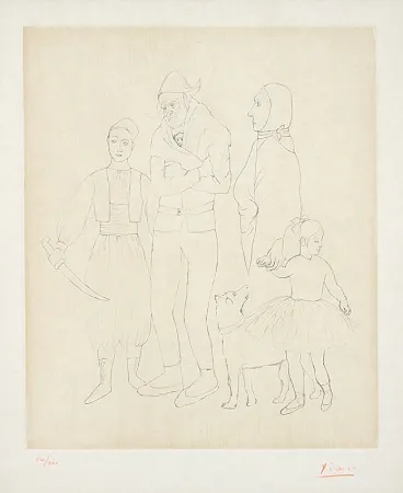 Etching Picasso - Famille de Saltimbanques (Family of Acrobats), c.1950