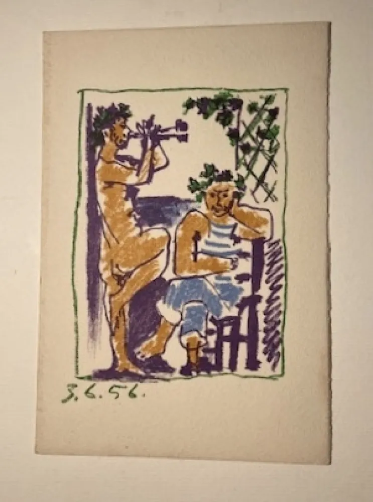 Lithograph Picasso - Faune et marin