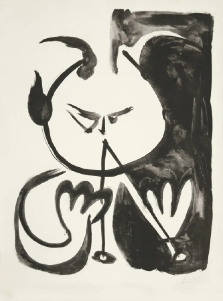 Lithograph Picasso - Faune musicien no. 5 (Musizierender Faun Nr. 5) 
