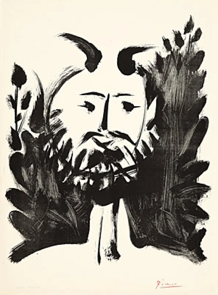 Lithograph Picasso - Faune souriant