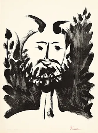 Lithograph Picasso - Faune souriant