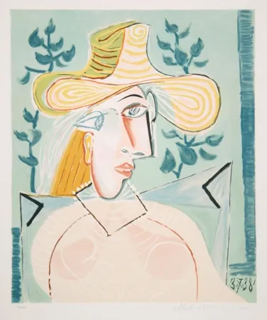 Lithograph Picasso - Femme a la Collerette
