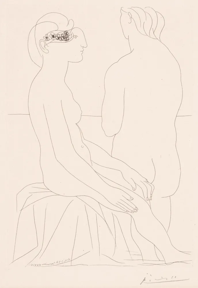 Etching Picasso - Femme assise et Femme de Dos, pl. 78