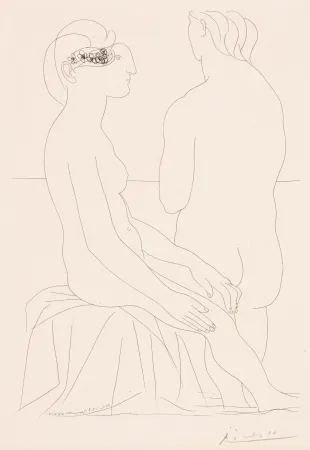 Etching Picasso - Femme assise et Femme de Dos, pl. 78