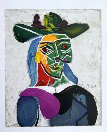 Lithograph Picasso - Femme au chapeau (Dora Maar)