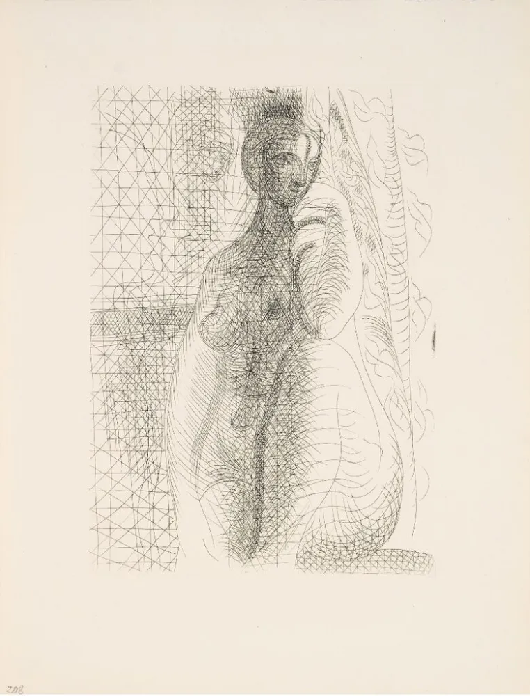 Etching Picasso - Femme nue, la jambe pliée (Suite Vollard 8)