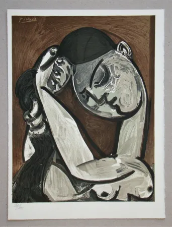 Lithograph Picasso - Femme se coiffant, 1955