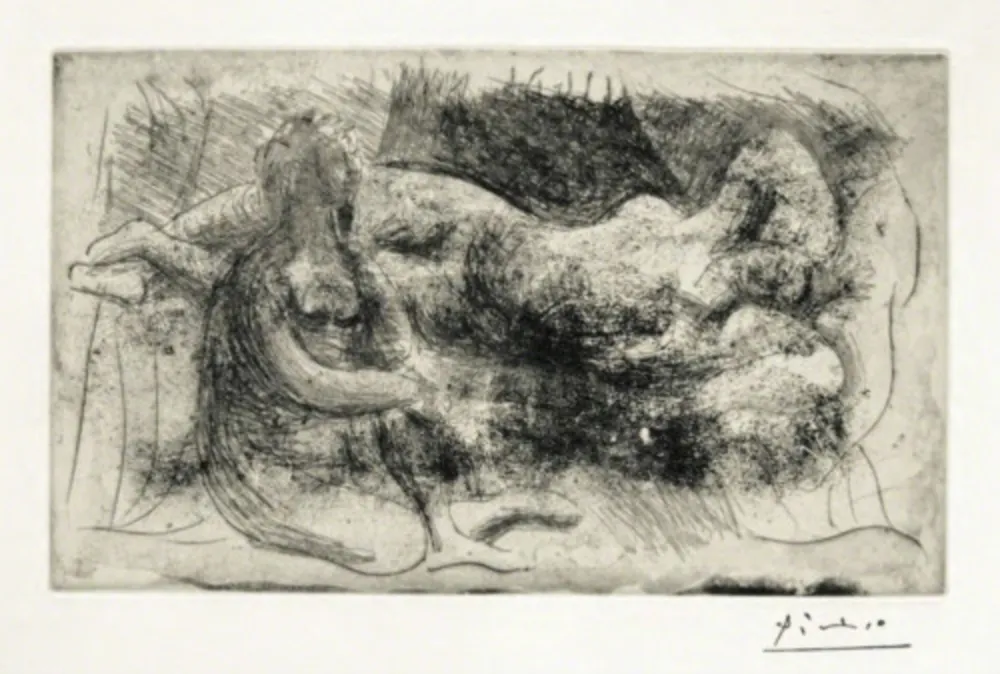 Etching Picasso - Femme Veillant une Dormeuse