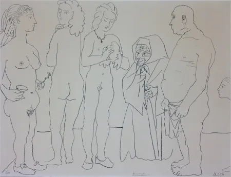 Lithograph Picasso - Figures And Dove