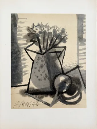 Lithograph Picasso - Fleurs dans un Pot