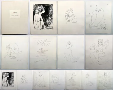 Engraving Picasso - Geneviève Laporte. LES CAVALIERS D'OMBRE. Double suite des gravures de Picasso (1954)