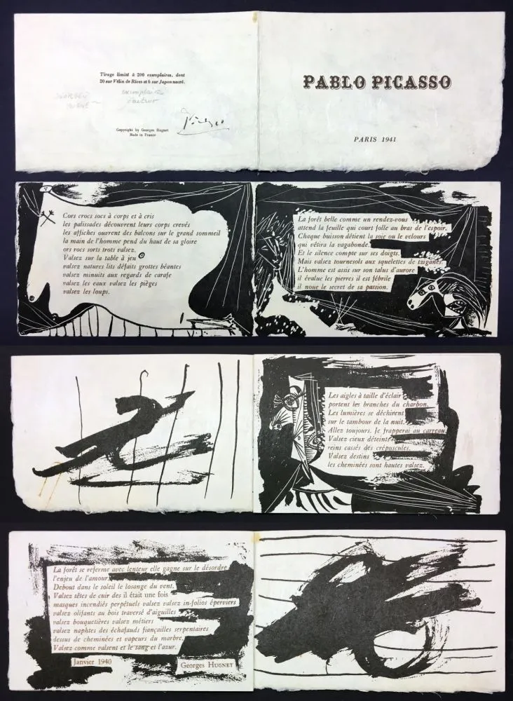 Illustrated Book Picasso - Georges Hugnet : PABLO PICASSO (Paris, 1941). 